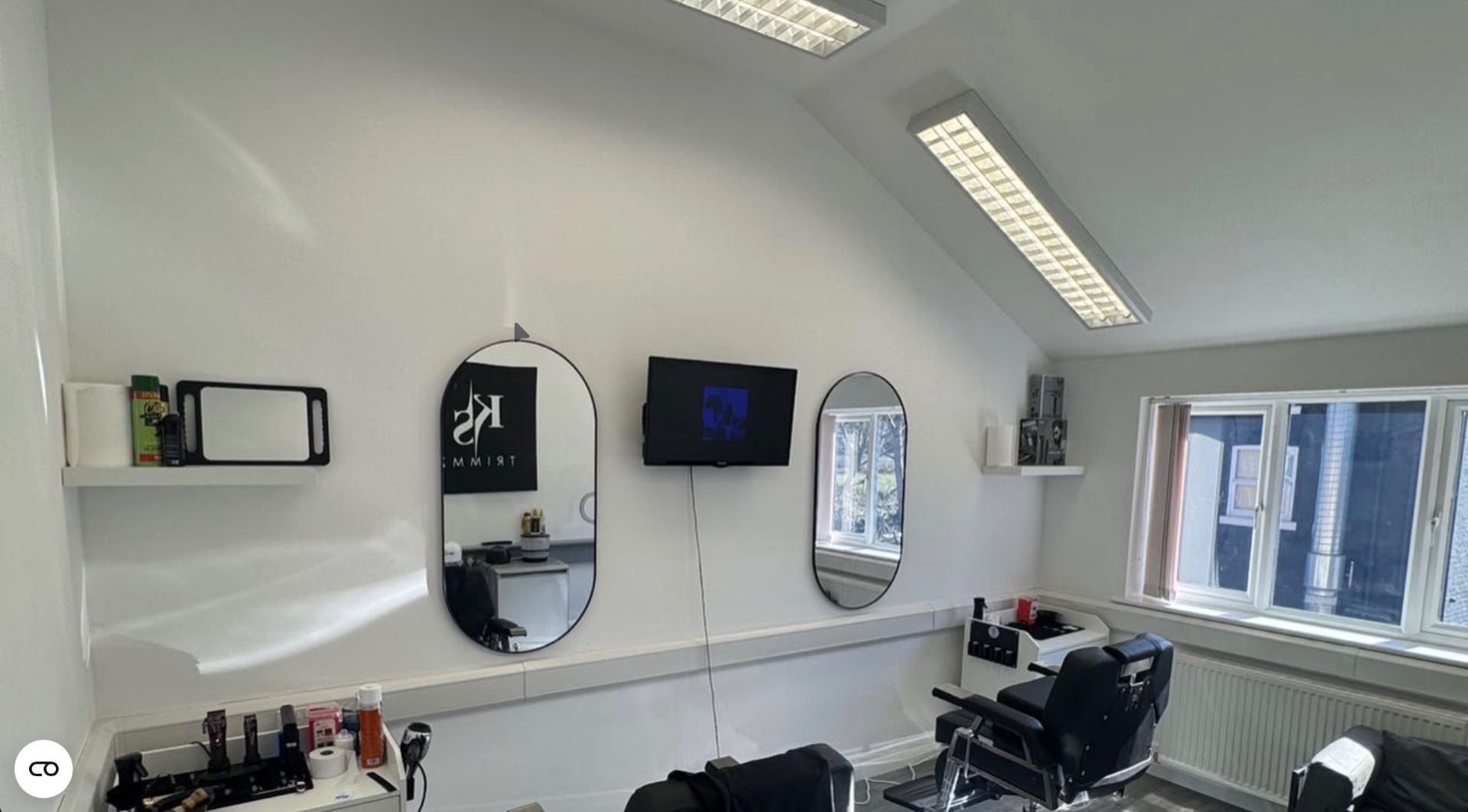 Luxury barbershop interior at KS TRIMMZ, Rotherham
